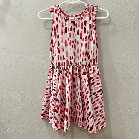 Dot Dot Smile Red & Pink Watercolor Paintbrush Strokes Tank Dress - Picture 1 of 6